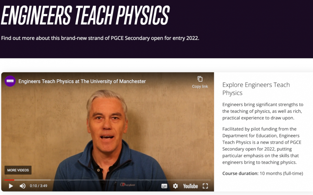 Engineers Teach Physics – a new DfE initiative